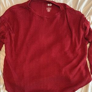 SO Crimson Textured Knit Top